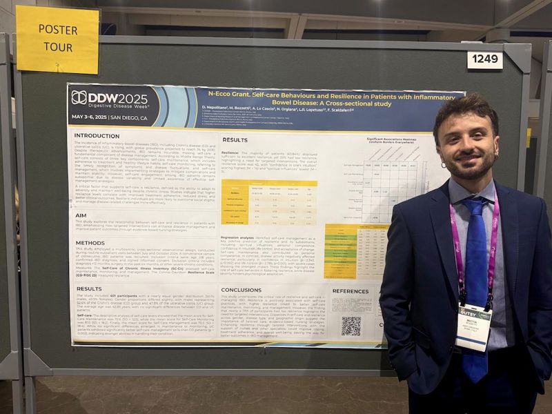 Mattia Bozzetti al convegno di San Diego con il poster